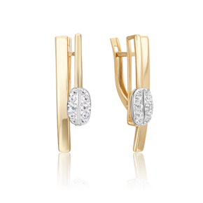 Серьги с английским замком из комбинированного золота с натуральными топазами white 02-4924-00-201-1121