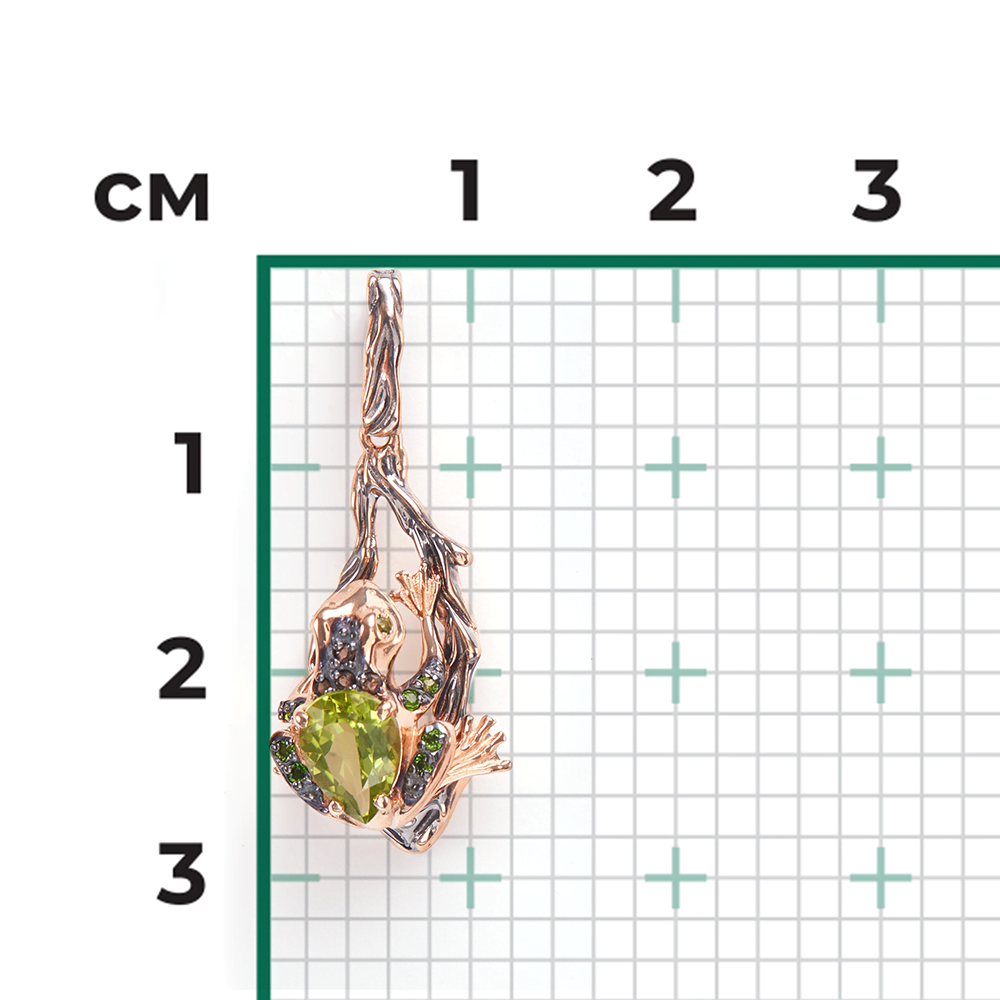 Подвеска «Лягушка» из красного золота с миксом камней 03-3147-00-727-1110-57