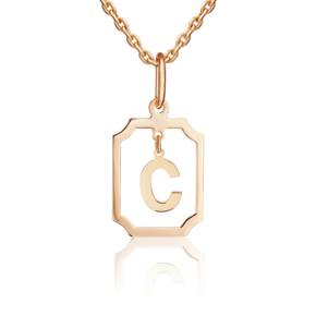 Подвеска «Буква С» из красного золота 03-3642-С-000-1110