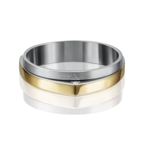 Обручальное кольцо из комбинированного золота с бриллиантами 01-5185-00-101-1121-30