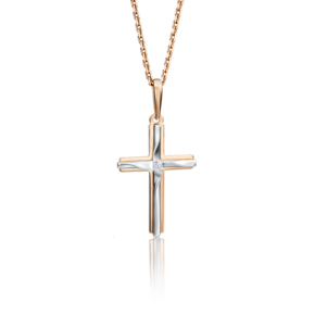 Декоративный крест из комбинированного золота с фианитом 03-2736-00-401-1111-03