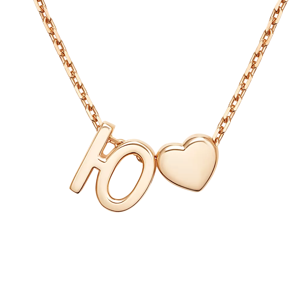 Колье «Буква Ю» из красного золота 07-0279-Ю-000-1110