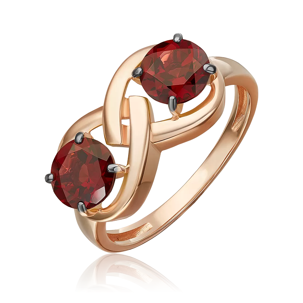 Кольцо из красного золота с гранатами 01-5840-00-204-1110