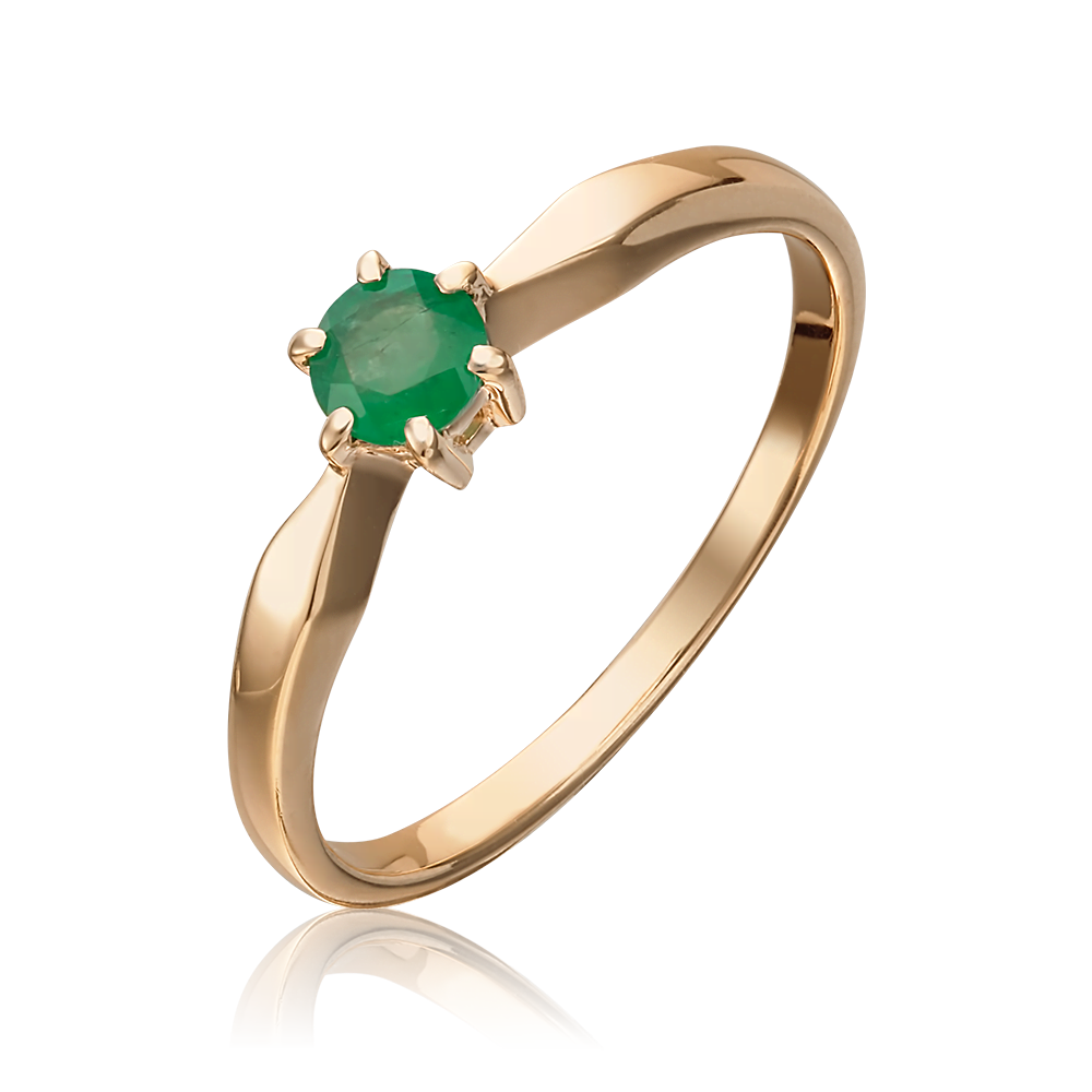 Кольцо из красного золота с изумрудом 01-0525-00-103-1110-30