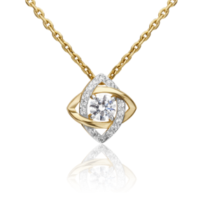 Подвеска-бегунок из лимонного золота с фианитами 03-3004-00-501-1130-38