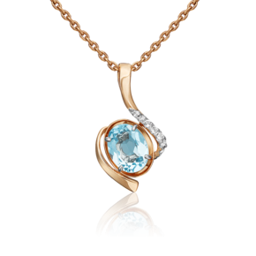 Подвеска из красного золота с топазом и натуральными топазами white 03-3048-00-201-1110-57