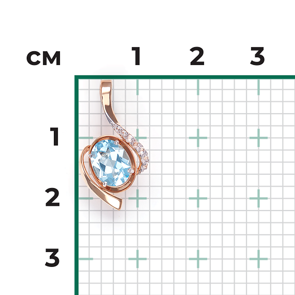 Подвеска из красного золота с топазом и натуральными топазами white 03-3048-00-201-1110-57