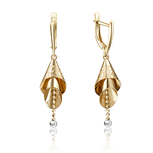 Серьги с английским замком из лимонного золота 02-4137-00-000-1130-59