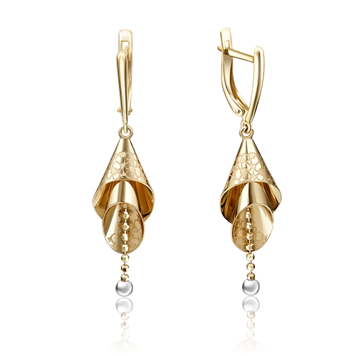 Серьги с английским замком из лимонного золота 02-4137-00-000-1130-59