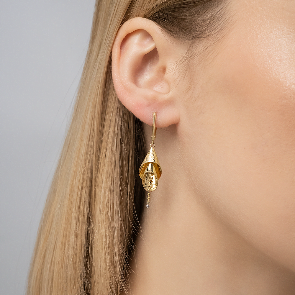 Серьги с английским замком из лимонного золота 02-4137-00-000-1130-59