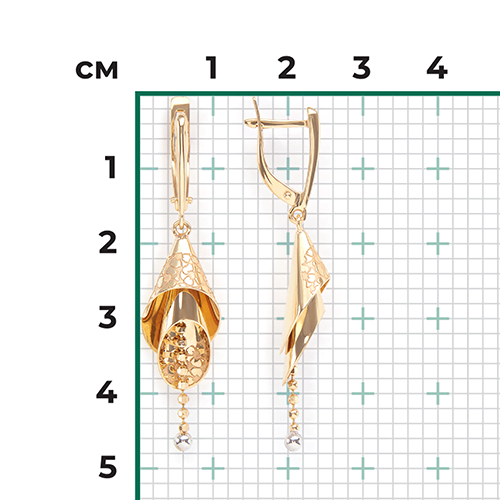 Серьги с английским замком из лимонного золота 02-4137-00-000-1130-59