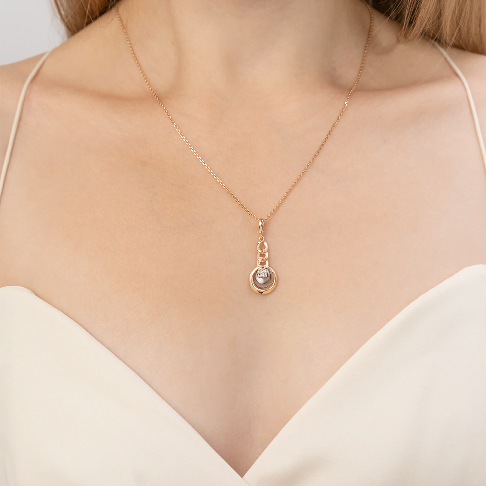 Подвеска «Энергия» из комбинированного золота с натуральными топазами white 03-3289-00-201-1111