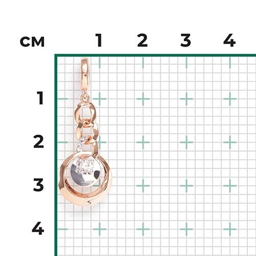 Подвеска «Энергия» из комбинированного золота с натуральными топазами white 03-3289-00-201-1111