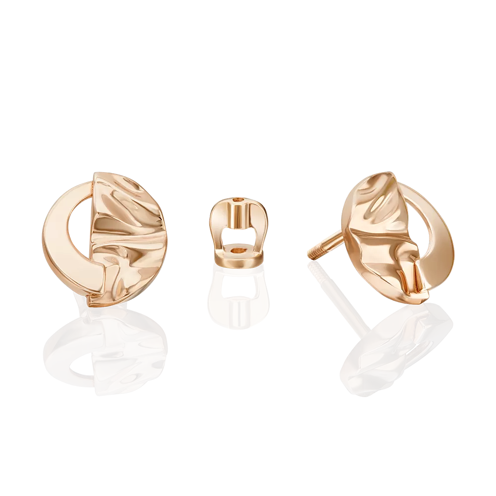 Серьги-пусеты «Индивидуальность»из красного золота 02-5093-00-000-1110