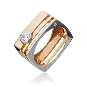 Кольцо из комбинированного золота с фианитом 01-5346-00-501-1140-38