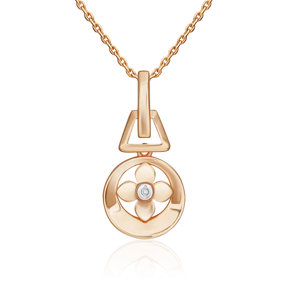 Подвеска из комбинированного золота с бриллиантом 03-3363-00-101-1111