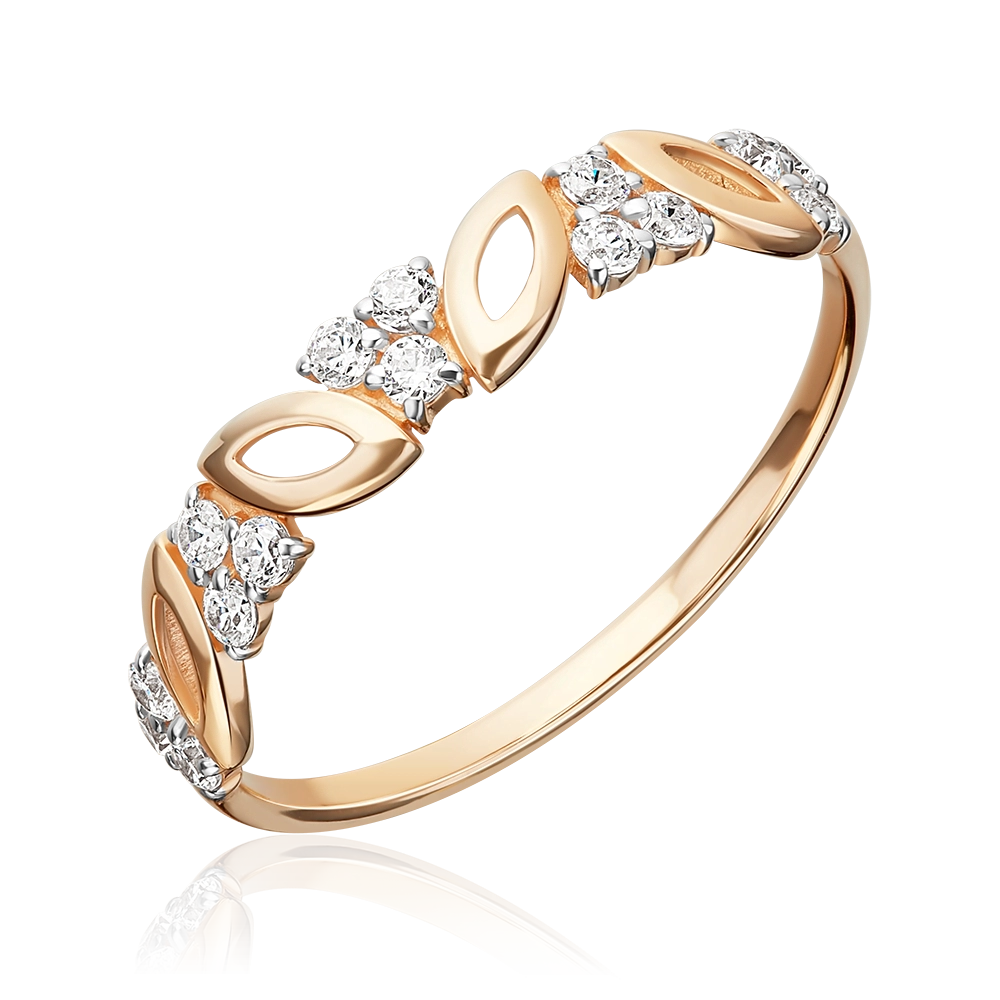 Кольцо из красного золота с фианитами 01-5940-00-401-1110