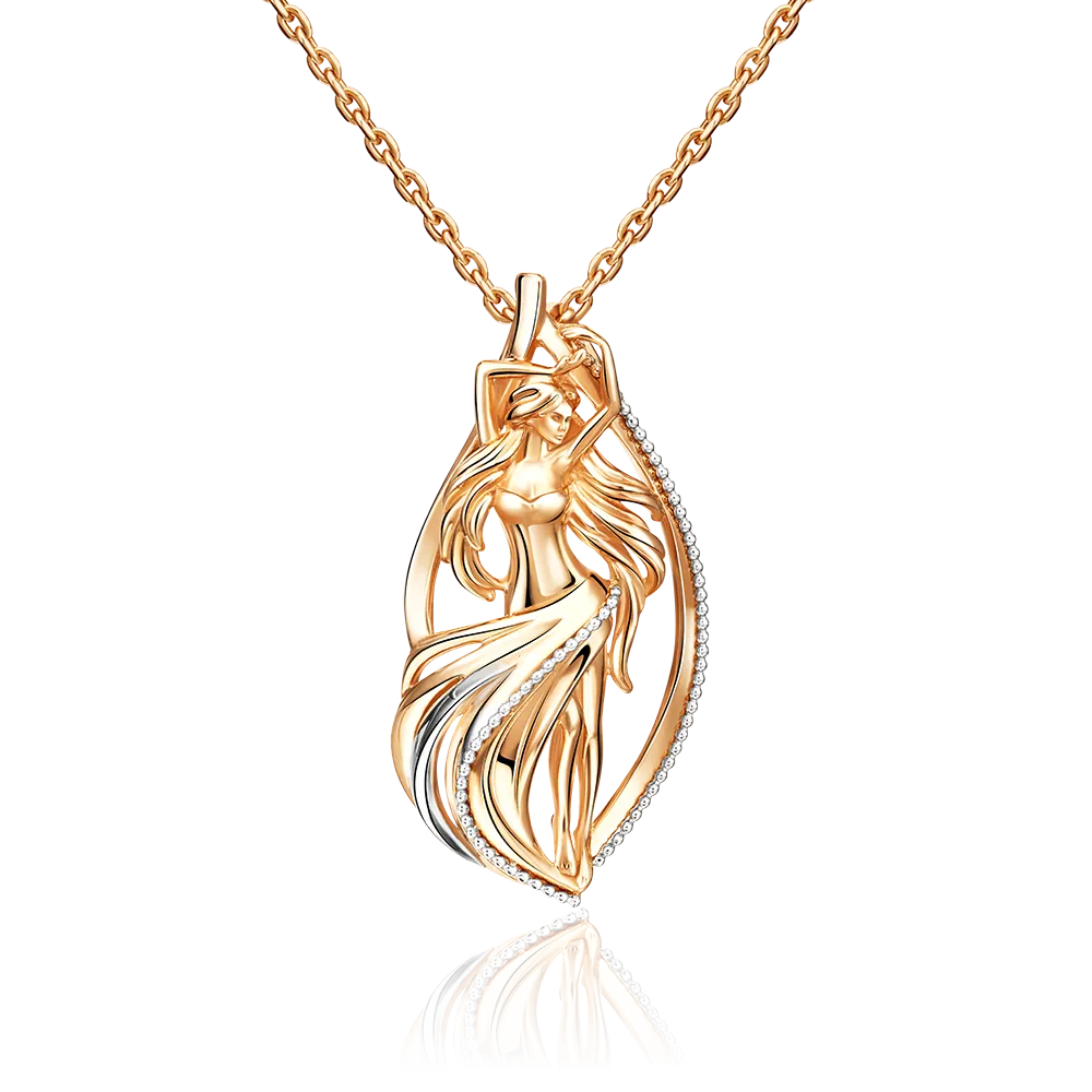 Подвеска «Знак зодиака Дева» из комбинированного золота 03-2814-09-000-1111-48