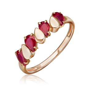 Кольцо из красного золота с рубинами 01-5833-00-104-1110