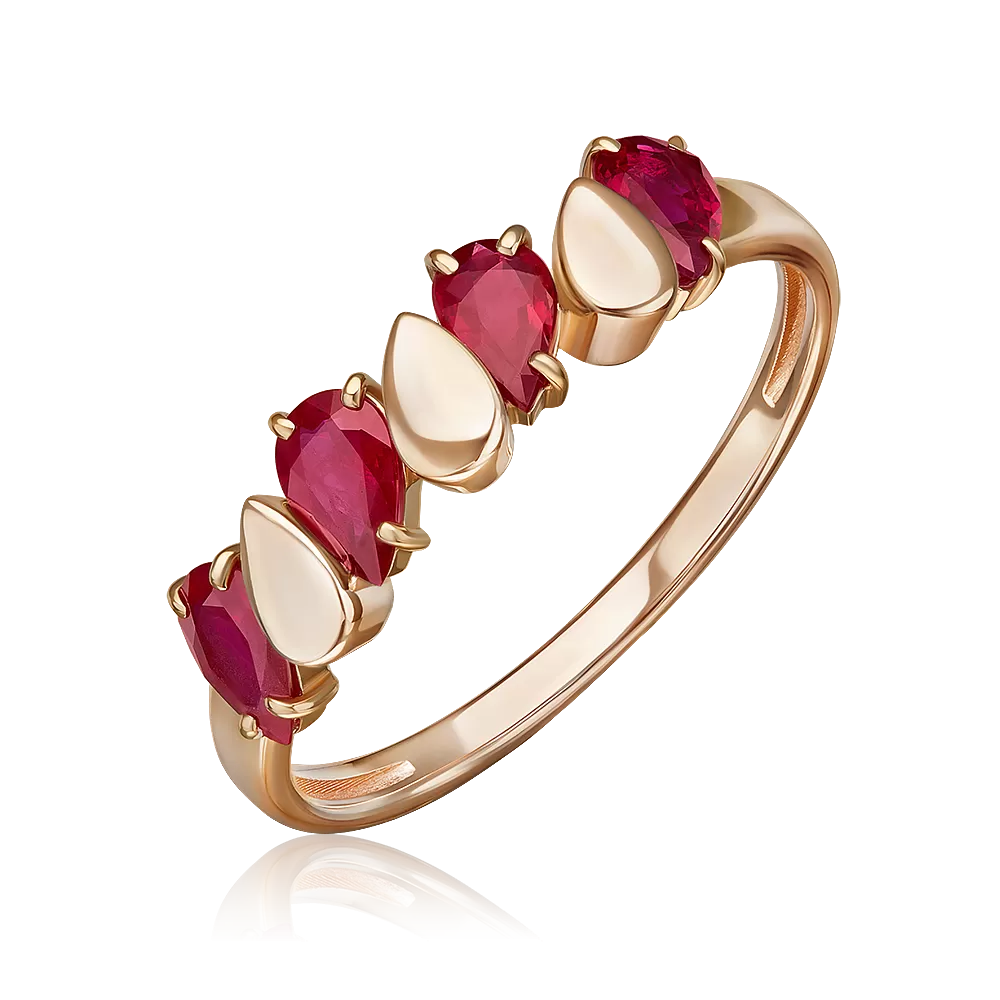 Кольцо из красного золота с рубинами 01-5833-00-104-1110