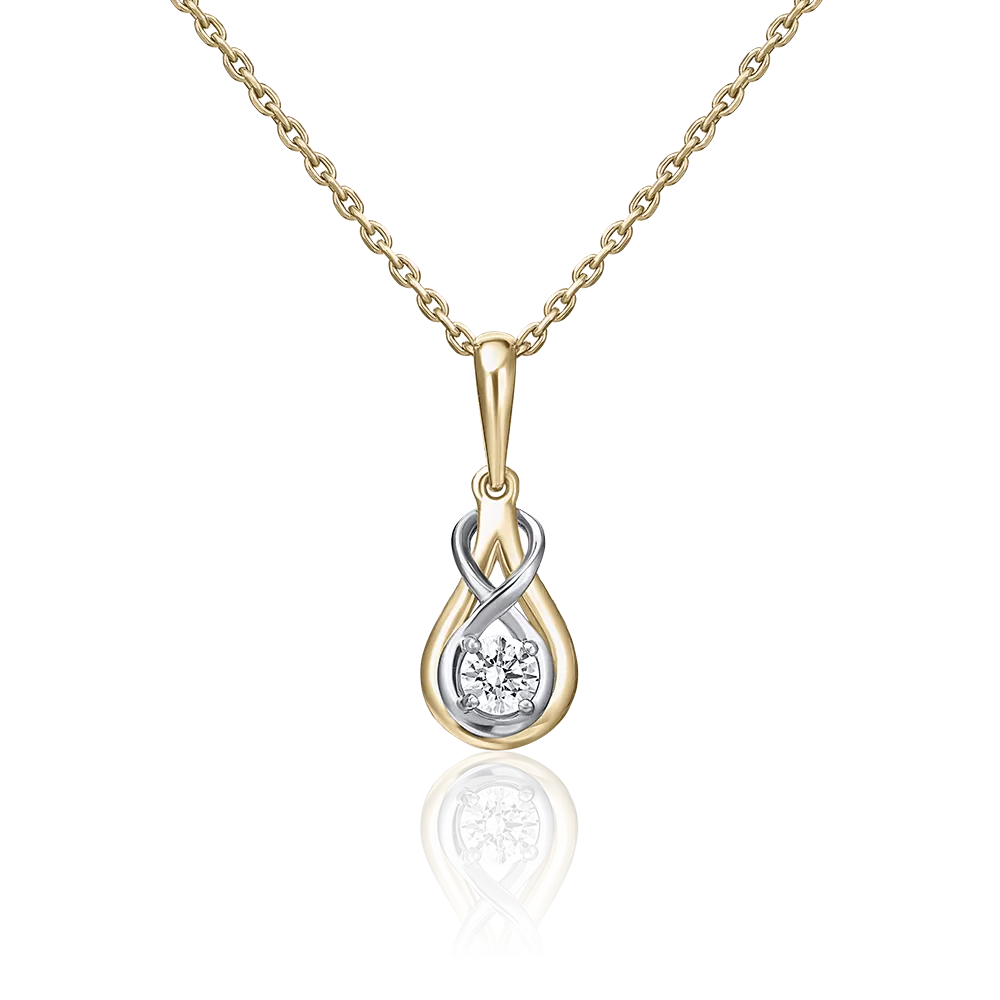 Подвеска из комбинированного золота с фианитом 03-3037-00-501-1121-38