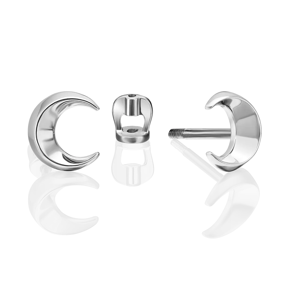 Серьги-пусеты «Полумесяц» из серебра 02-4867-00-000-0200