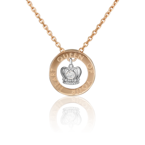 Подвеска-бегунок «Королева твоего сердца» из комбинированного золота с фианитом 03-3125-00-401-1111-03