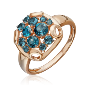 Кольцо из красного золота с топазами