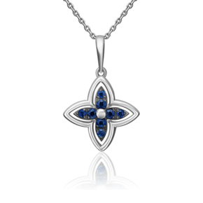 Подвеска из белого золота с сапфирами