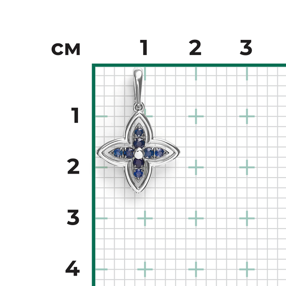Подвеска из белого золота с сапфирами 03-3634-00-102-1120