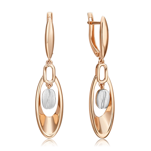 Серьги с английским замком из комбинированного золота 02-4922-00-000-1111