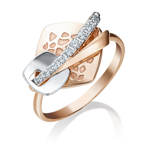 Кольцо из комбинированного золота с фианитами 01-5064-00-401-1111-48