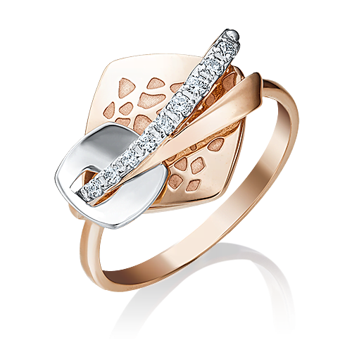 Кольцо из комбинированного золота с фианитами 01-5064-00-401-1111-48