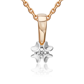 Подвеска из комбинированного золота с бриллиантом 03-3525-00-101-1111