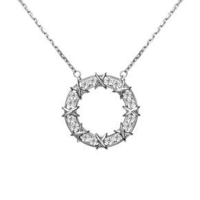 Колье из белого золота с фианитами 07-0284-00-401-1120