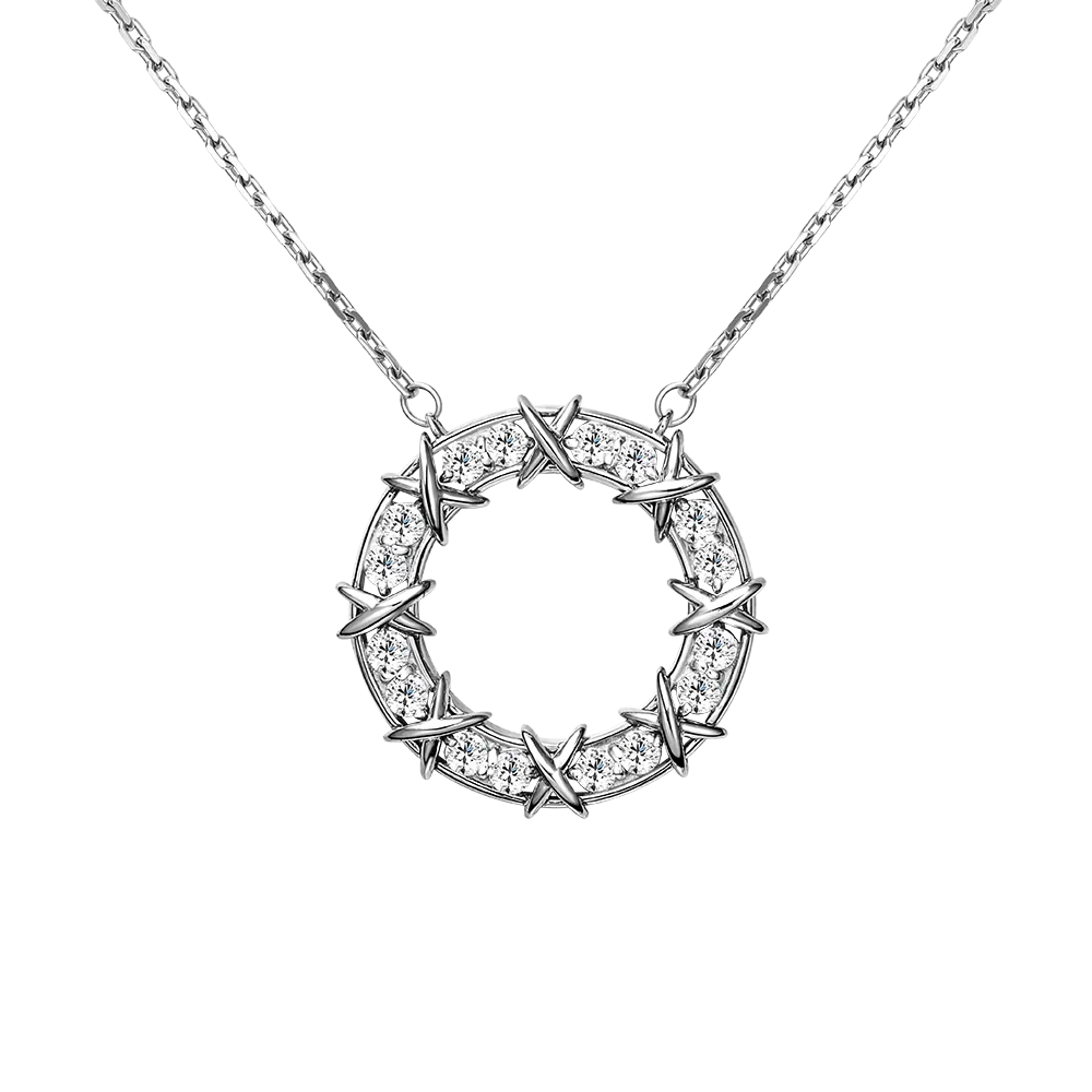 Колье из белого золота с фианитами 07-0284-00-401-1120