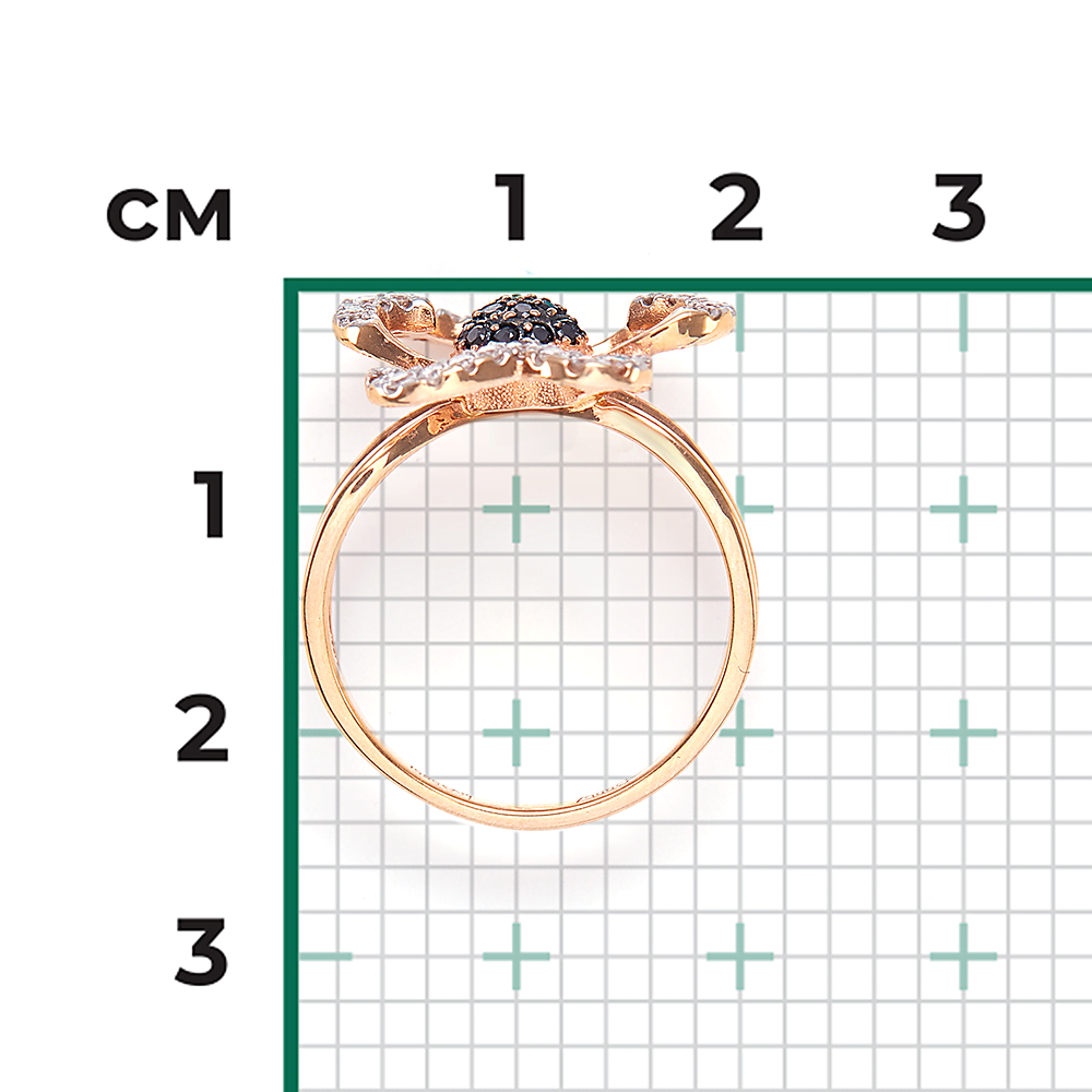 Кольцо «Цветок» из комбинированного золота с бриллиантами 01-5519-00-108-1111-30