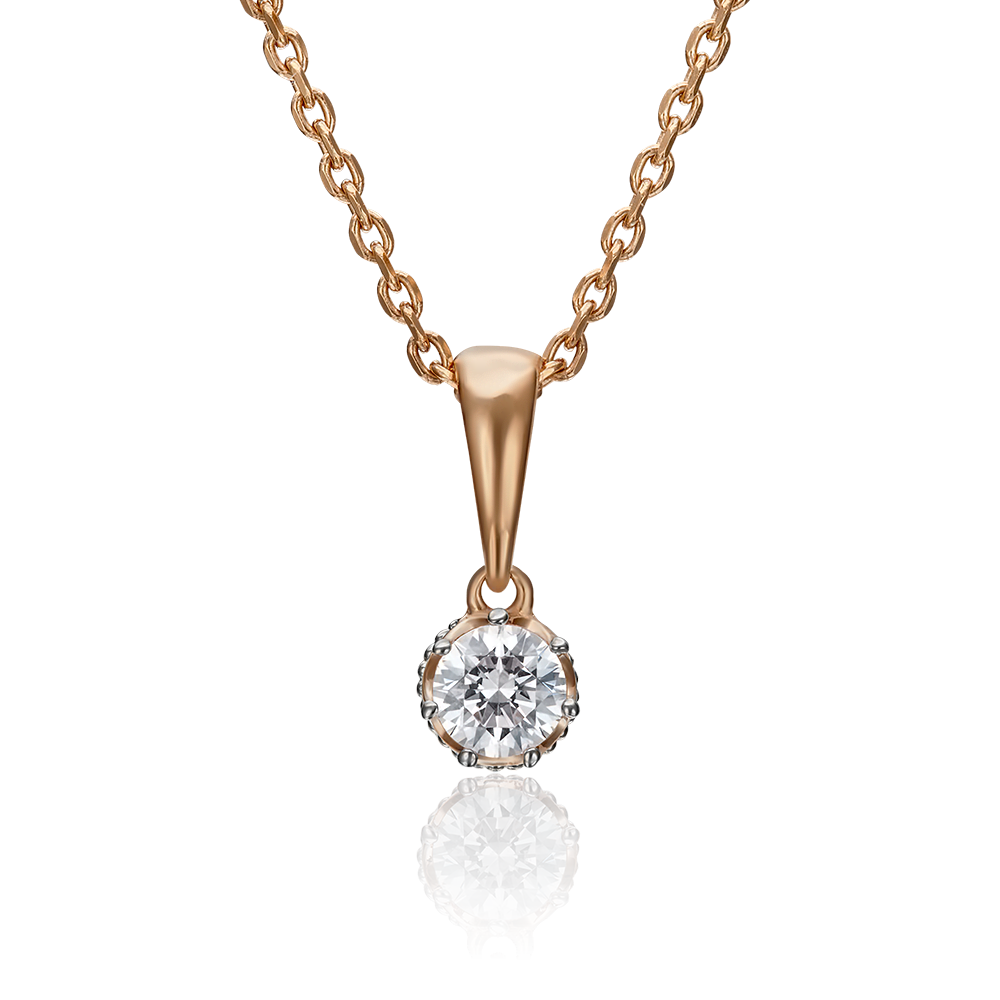 Подвеска из комбинированного золота с фианитом 03-2948-00-501-1111-38