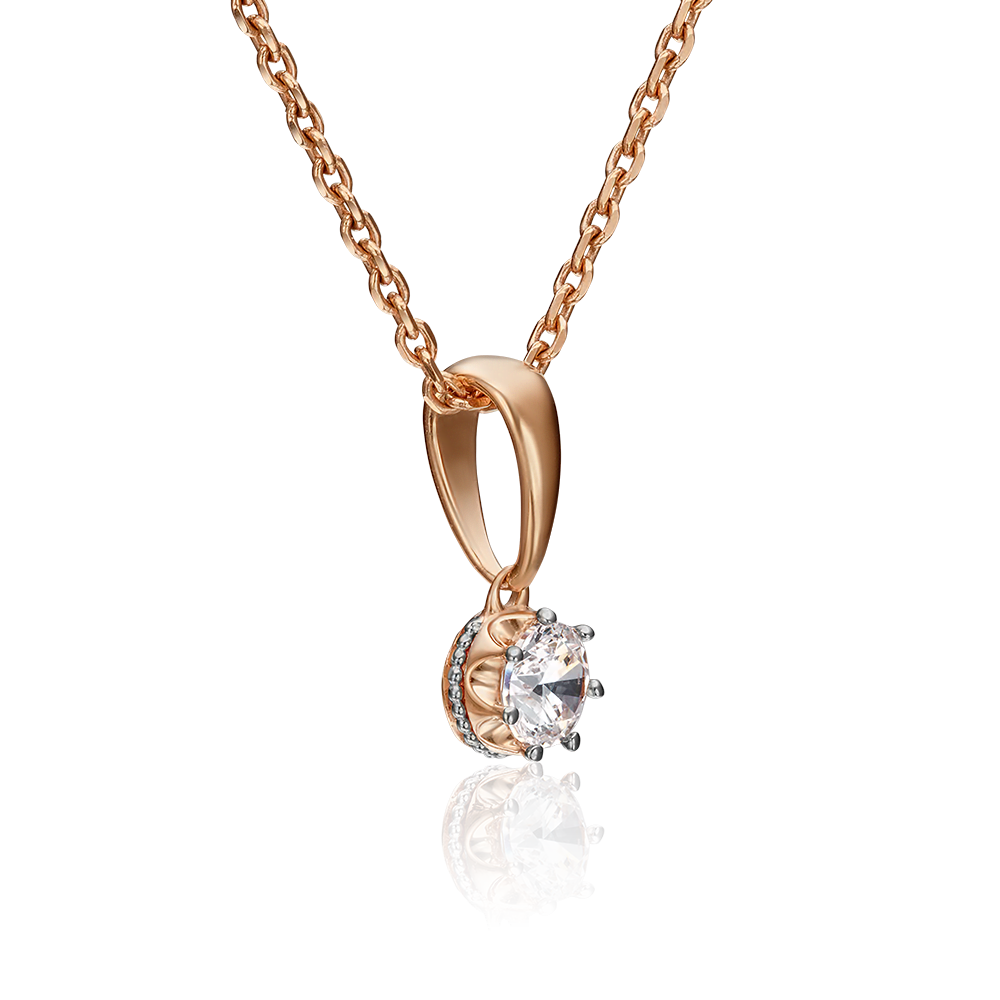 Подвеска из комбинированного золота с фианитом 03-2948-00-501-1111-38