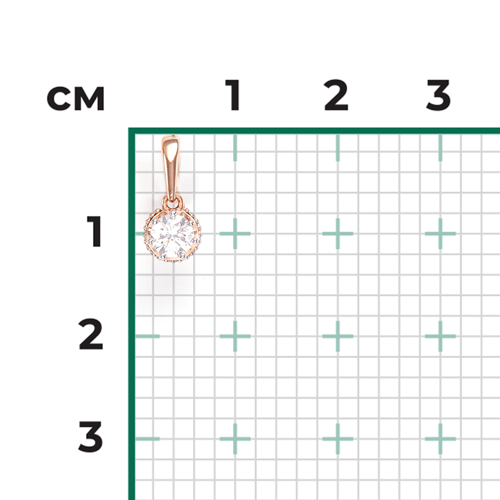 Подвеска из комбинированного золота с фианитом 03-2948-00-501-1111-38