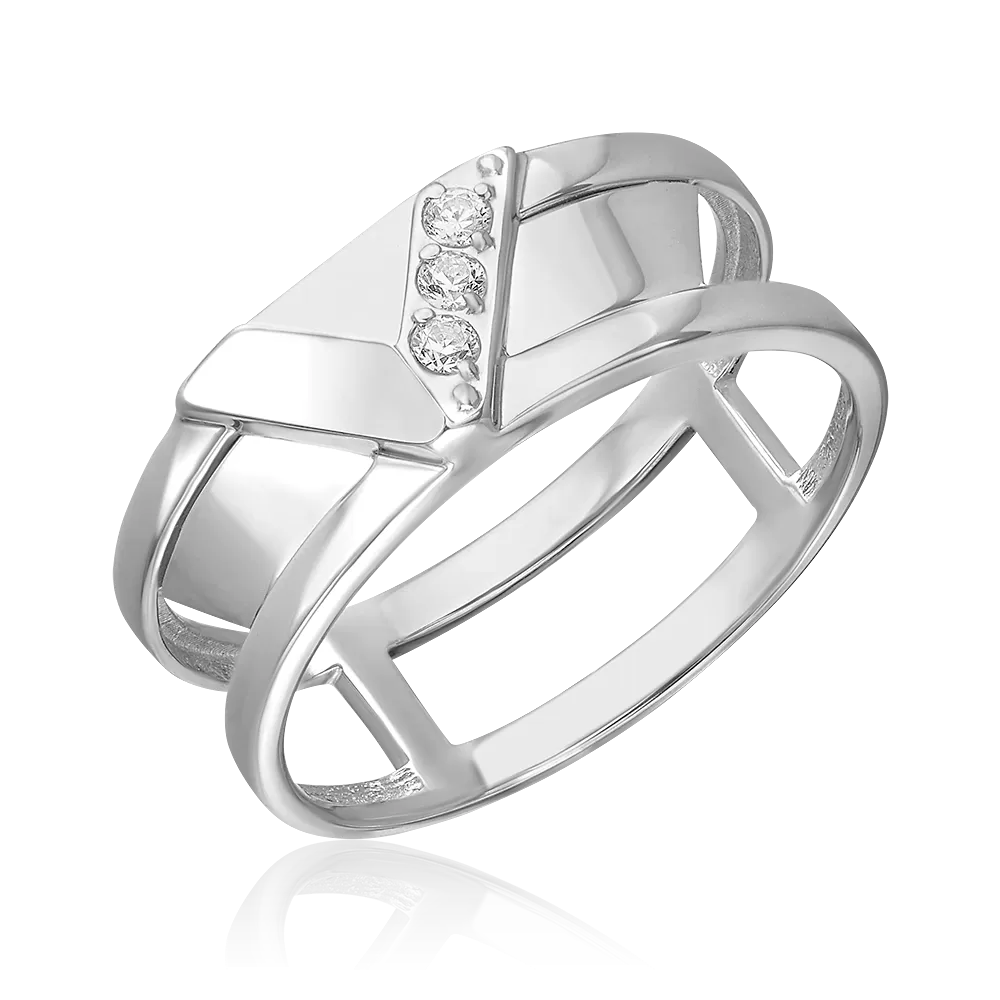 Кольцо из белого золота с фианитами 01-5693-00-401-1120