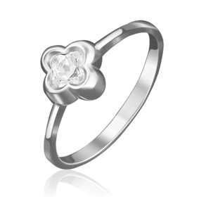 Помолвочное кольцо из белого золота с фианитом 01-4875-00-501-1120-38