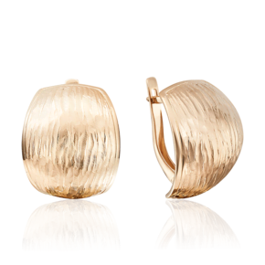 Серьги с английским замком из красного золота с алмазной гранью 02-3720-00-000-1110-04