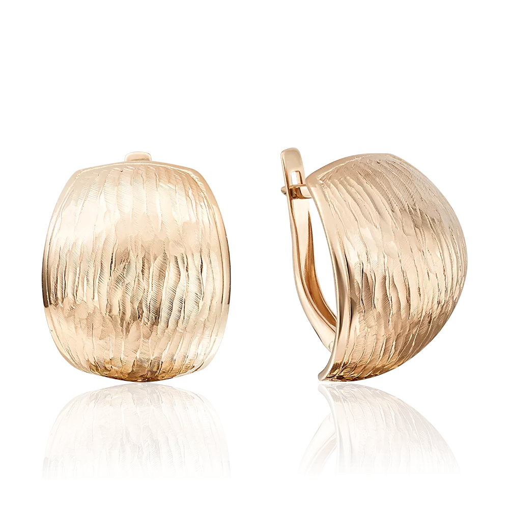 Серьги с английским замком из красного золота с алмазной гранью 02-3720-00-000-1110-04