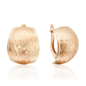 Серьги с английским замком из красного золота с алмазной гранью 02-3720-01-000-1110-04