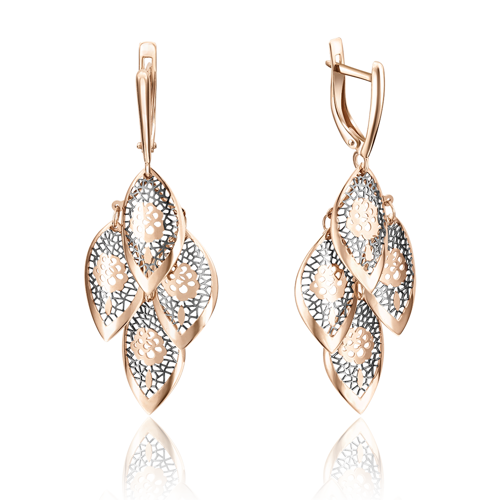 Серьги с английским замком из красного золота 02-3721-00-000-1110-48