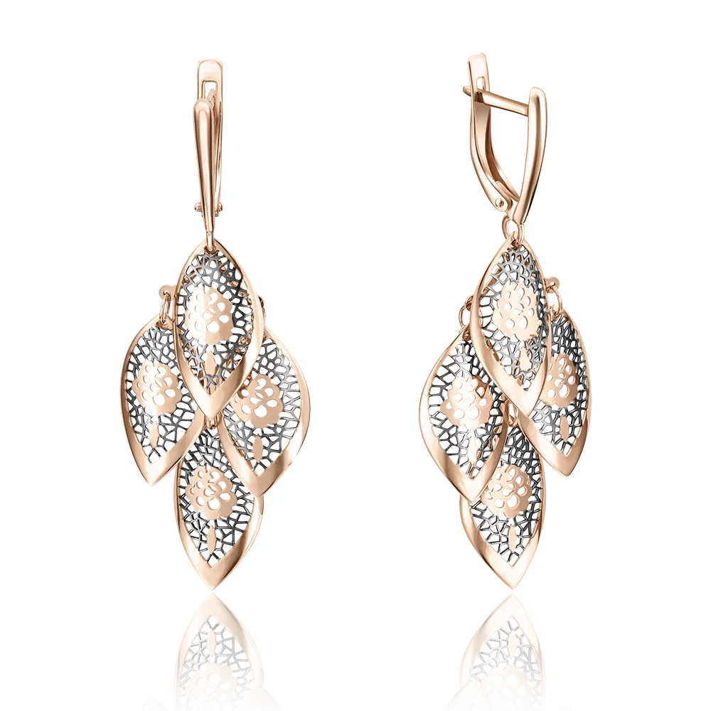 Серьги с английским замком из красного золота 02-3721-00-000-1110-48