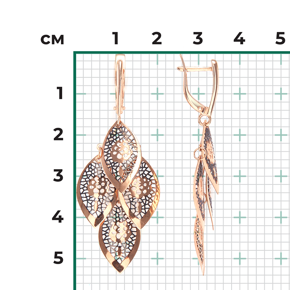 Серьги с английским замком из красного золота 02-3721-00-000-1110-48