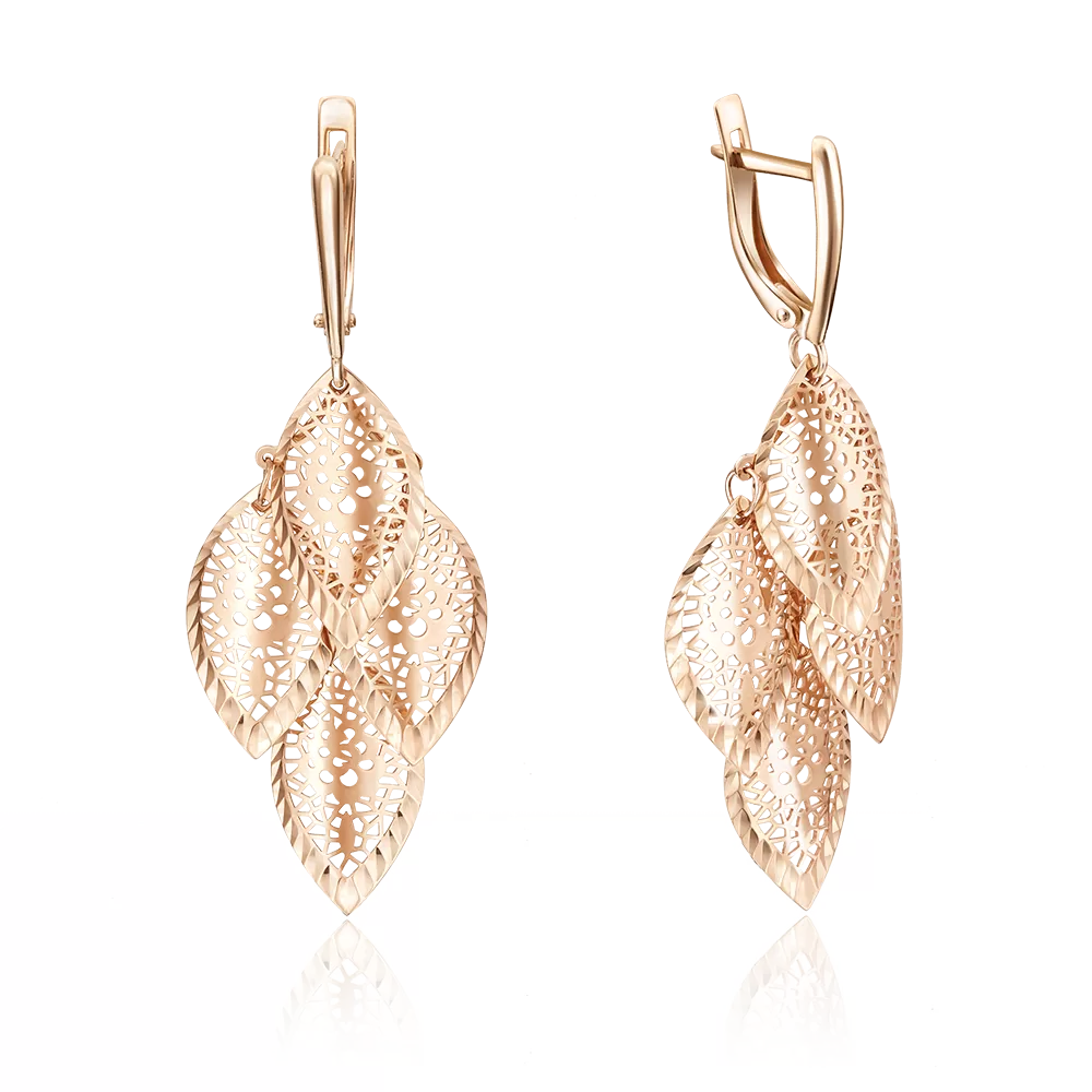 Серьги с английским замком из красного золота 02-3721-01-000-1110-48