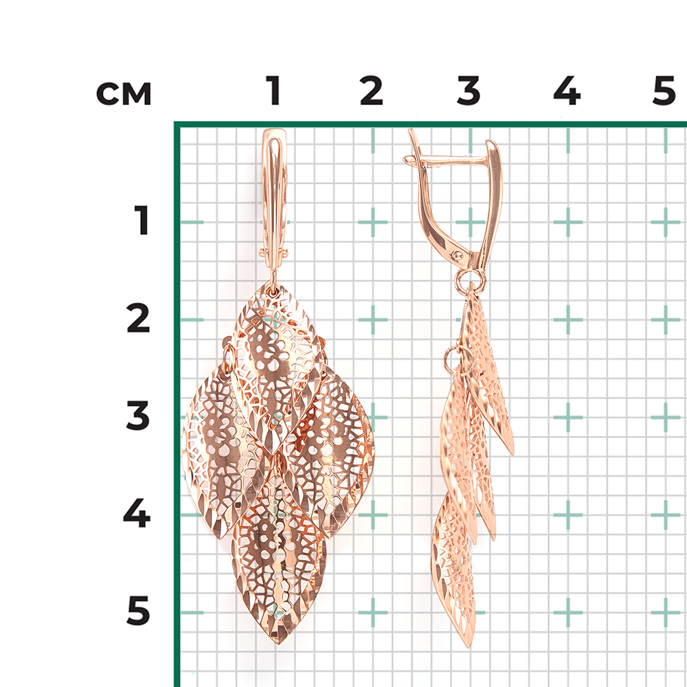 Серьги с английским замком из красного золота 02-3721-01-000-1110-48